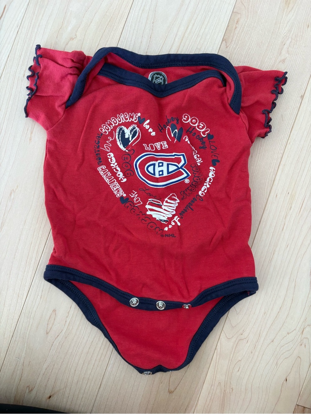 NHL Red and Navy Montreal Canadiens Infant One-Piece Bodysuit